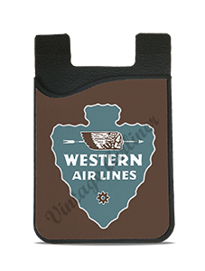 Western Airlines Vintage 1940's Bag Sticker Card Caddy