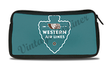 Western Airlines Vintage 1940's Bag Sticker Travel Pouch