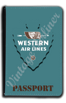 Western Airlines 1940's Bag Sticker Passport Case