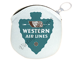 Western Airlines Vintage 1940's Bag Sticker Round Coin Purse