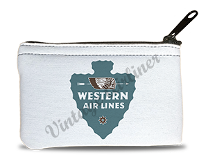 Western Airlines Vintage 1940's Bag Sticker Rectangular Coin Purse