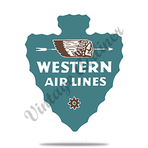 Western Airlines Vintage 1940's Round Coaster