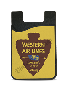 Western Airlines Vintage Oldest Airline Bag Sticker Card Caddy