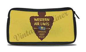 Western Airlines Vintage Oldest Airline Bag Sticker Travel Pouch