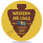 Western Airlines Vintage Oldest Airline Round Coaster