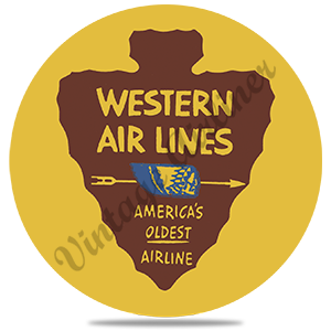 Western Airlines Vintage Oldest Airline Round Coaster