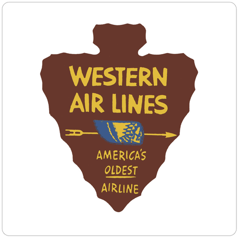 Western Airlines Vintage Oldest Airline Square Coaster
