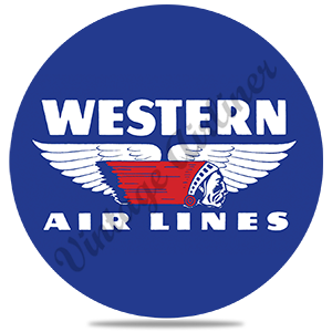 Western Airlines Vintage 1950's Logo Round Coaster