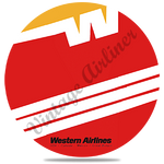 Western Airlines Timetable Cover Bag Sticker Round Coaster