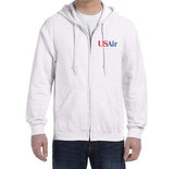 US Air Blue Logo (1989-1997) Zipped Hooded Sweatshirt