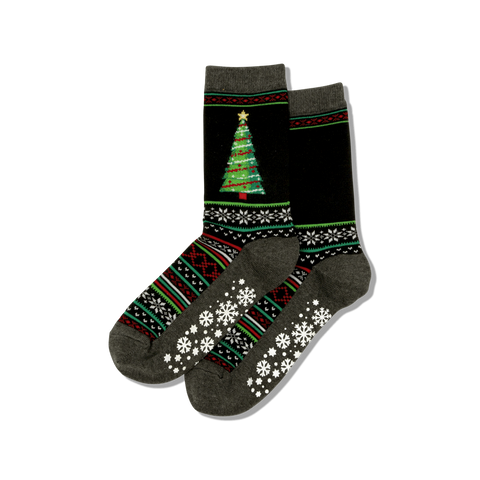 Christmas Tree Women's Travel Themed Crew Socks