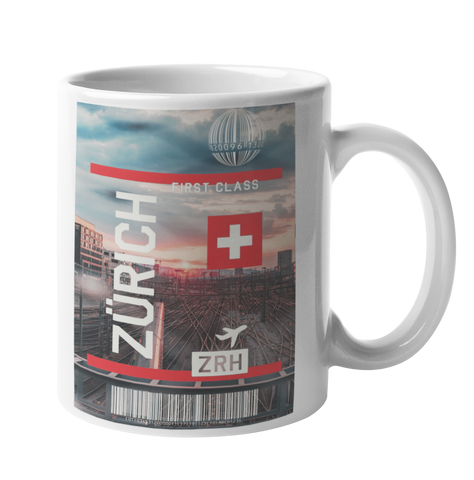 Zurich Baggage Tag Art Coffee Mug